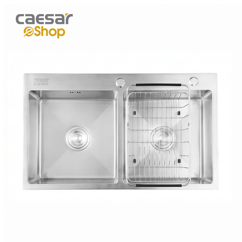  Chậu rửa chén inox 2 hộc mài vát cạnh - KSH02H082SX 