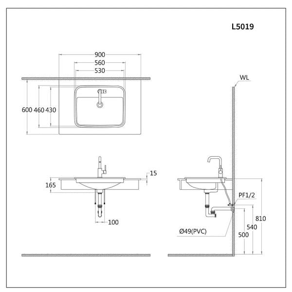  Lavabo Dương Bàn - L5019 
