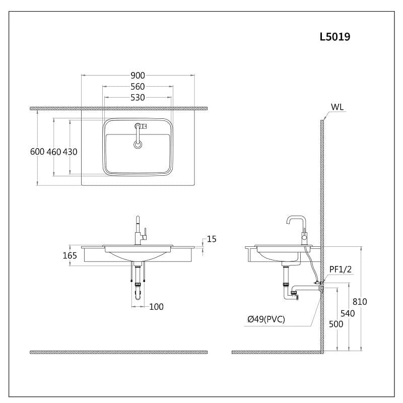  Lavabo Dương Bàn - L5019 