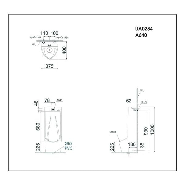  Bệ Tiểu Nam (Dạng Đứng) - UA0284 