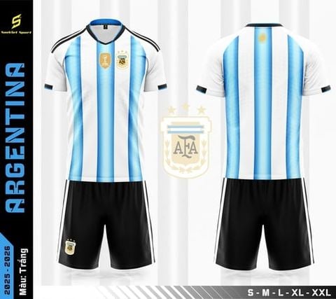 Quần Áo Bóng Đá Đội Tuyển Argentina WC26 - Vải Mè