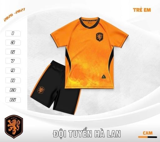 Quần Áo Bóng Đá Trẻ Em 2026 Đội Tuyển Hà Lan