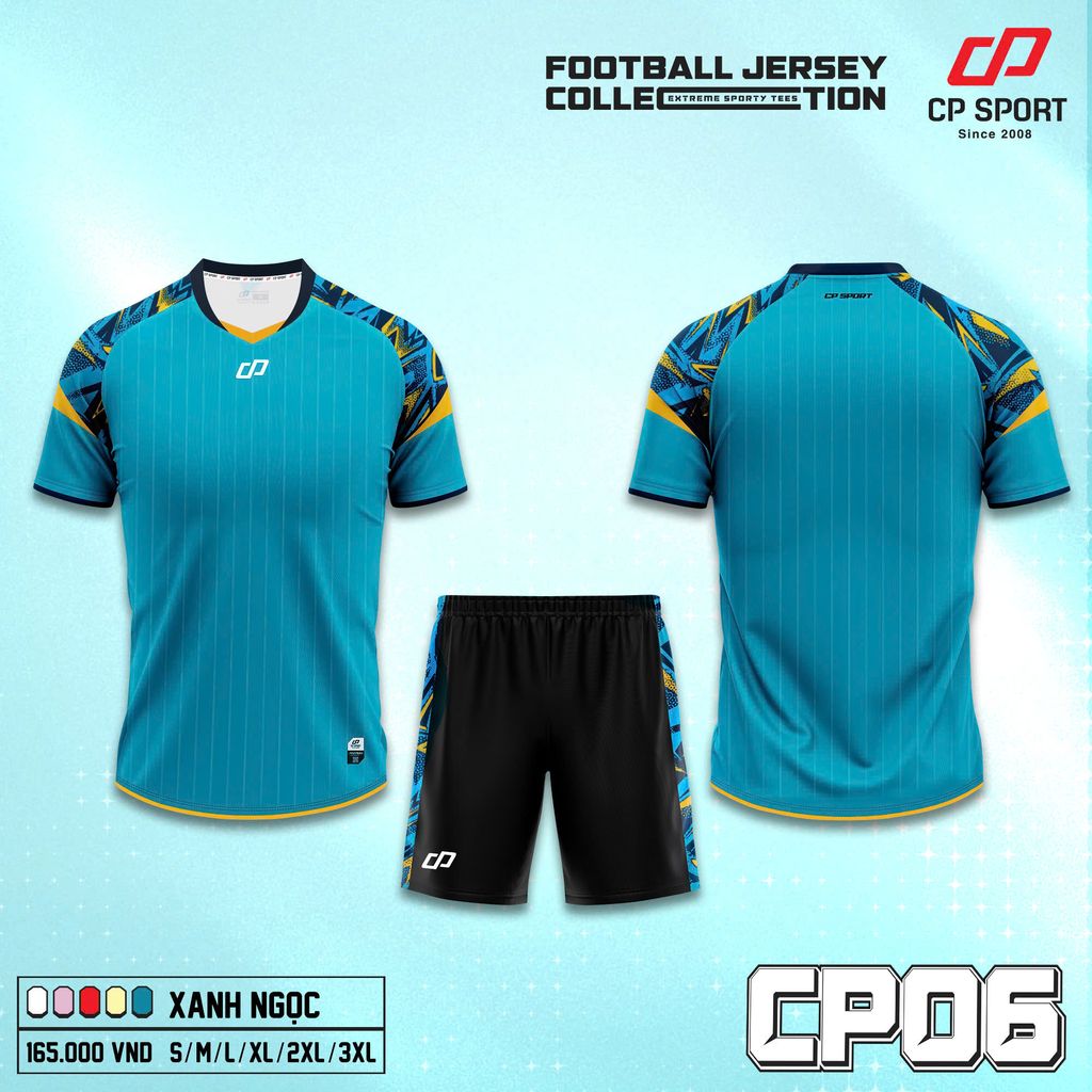 Quần Áo Bóng Đá Không Logo CP 06 - Xanh