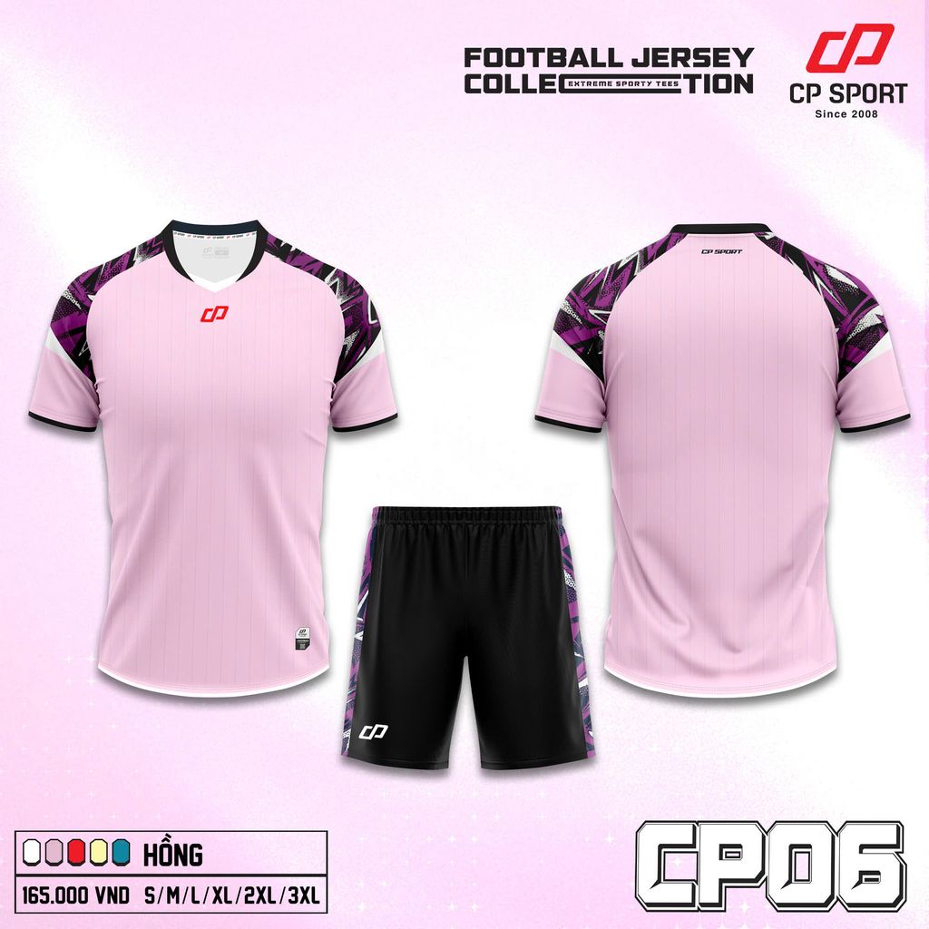 Quần Áo Bóng Đá Không Logo CP 06 - Hồng