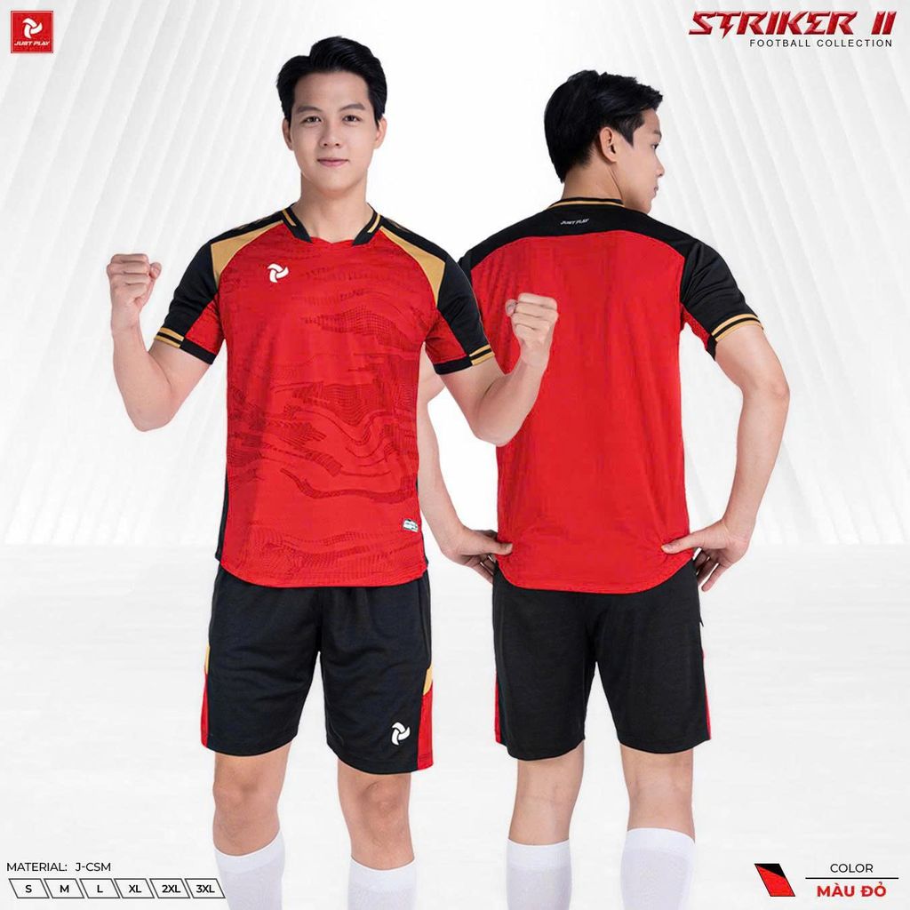 Quần Áo Bóng Đá Không Logo JP Striker II - Đỏ