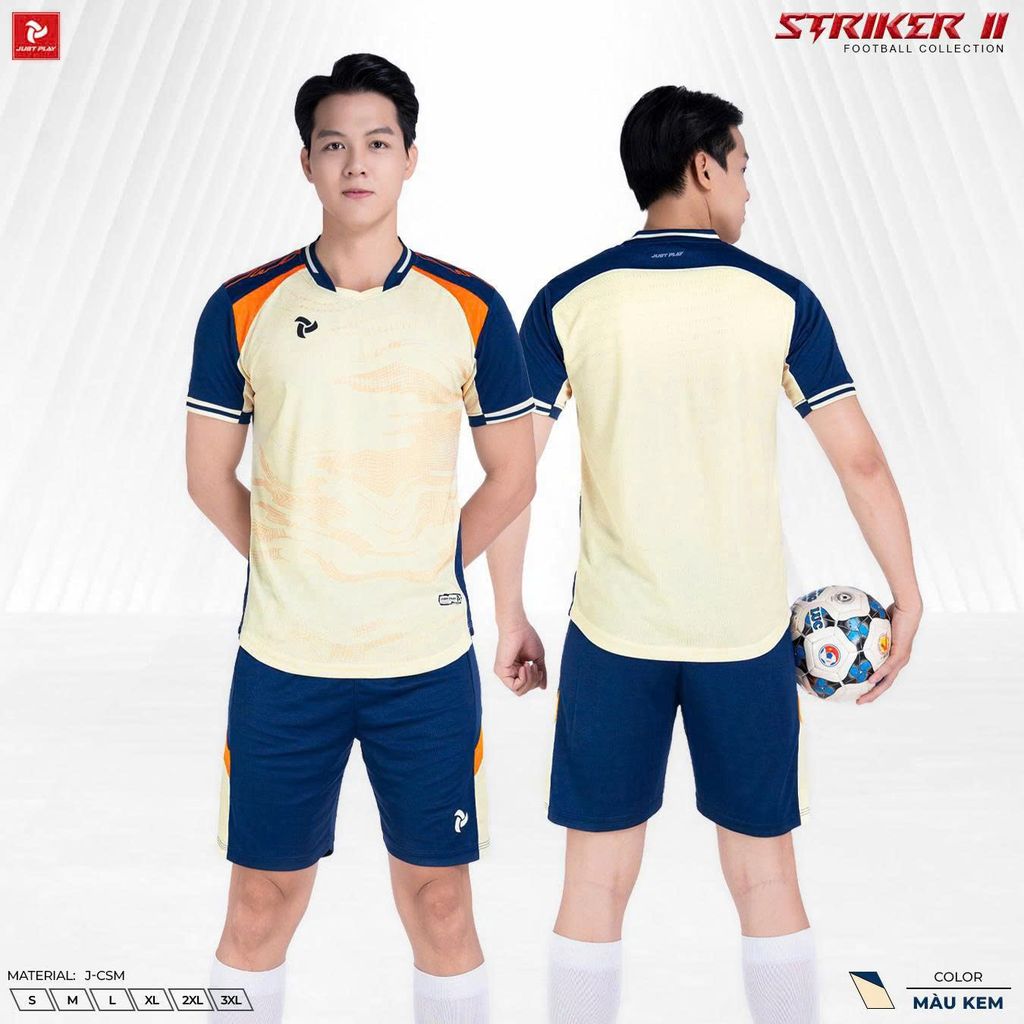 Quần Áo Bóng Đá Không Logo JP Striker II - Kem