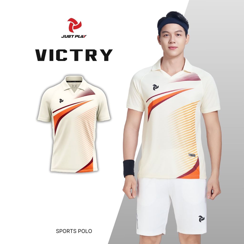 Áo thể thao JUST PLAY Victry - Màu kem