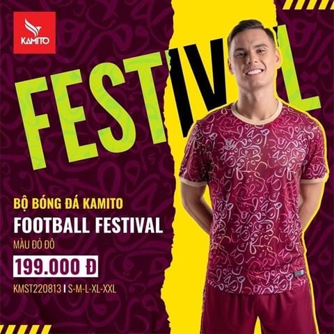 Quần áo Bóng đá Kamito Festival Đỏ Đô