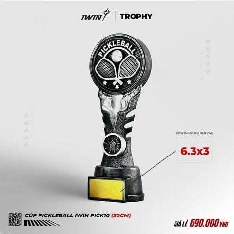 Cúp Thể Thao Pickleball iWin  Picke10 - Bạc