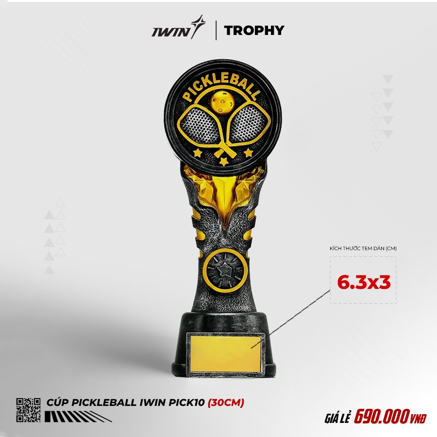 Cúp Thể Thao Pickleball iWin  Picke10 - Vàng