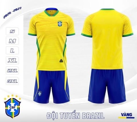 Quần Áo Bóng Đá  Đội Tuyển Brazil WC 2026 Vải Mè