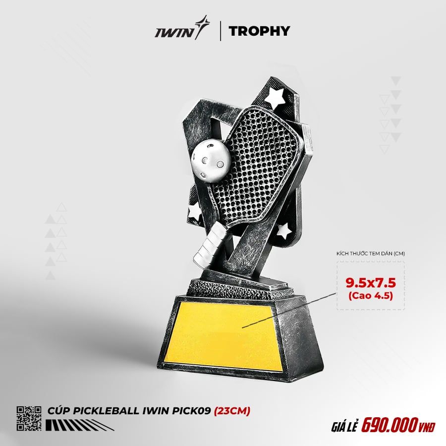 Cup iWin Pickleball PICK 09 - Bạc