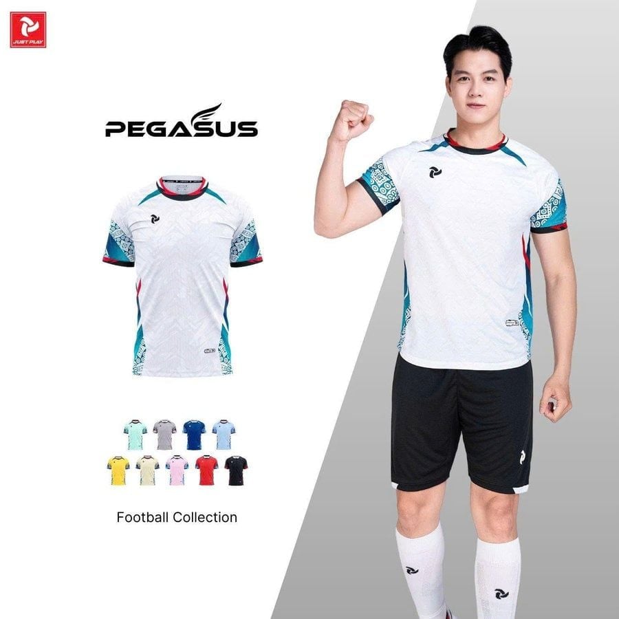 Quần Áo Bóng Đá Không Logo JUST PLAY Pegasus - Trắng