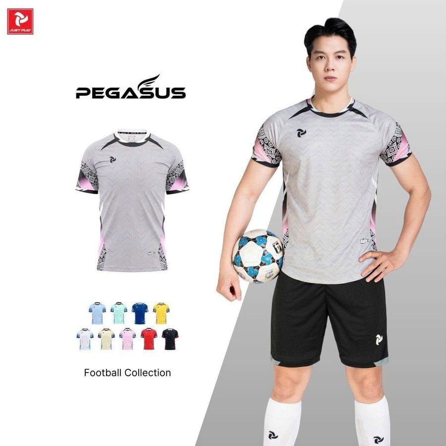 Quần Áo Bóng Đá Không Logo JUST PLAY Pegasus - Xám
