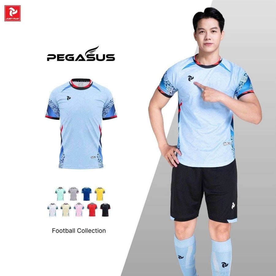 Quần Áo Bóng Đá Không Logo JUST PLAY Pegasus - Xanh Biển