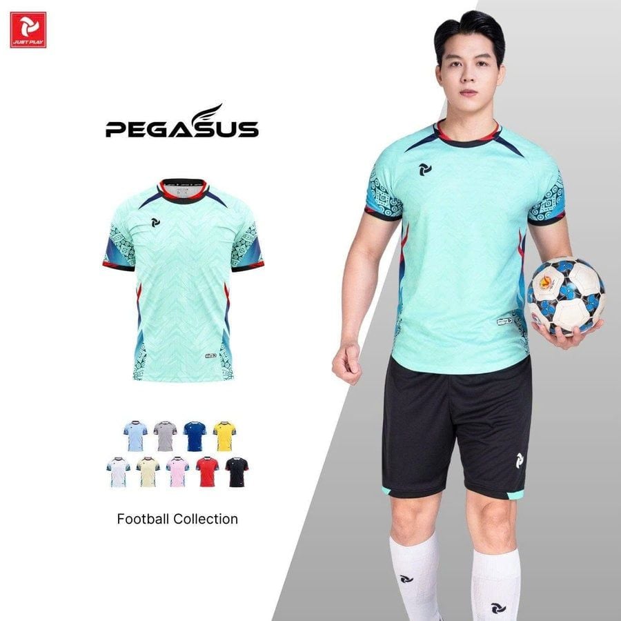 Quần Áo Bóng Đá Không Logo JUST PLAY Pegasus - Xanh Ngọc