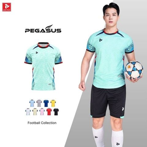 Quần Áo Bóng Đá Không Logo JUST PLAY Pegasus - Xanh Ngọc