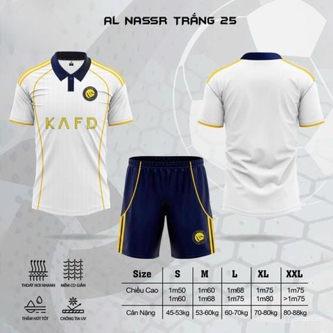 Quần áo Bóng Đá CLB AL Nassr 25/26 - Trắng