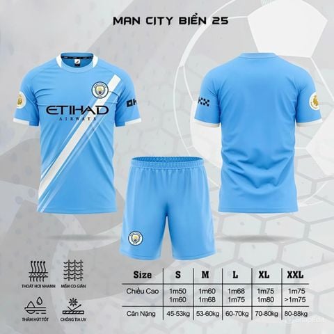Quần Áo Bóng Đá CLB Man City 25/26 - Xanh