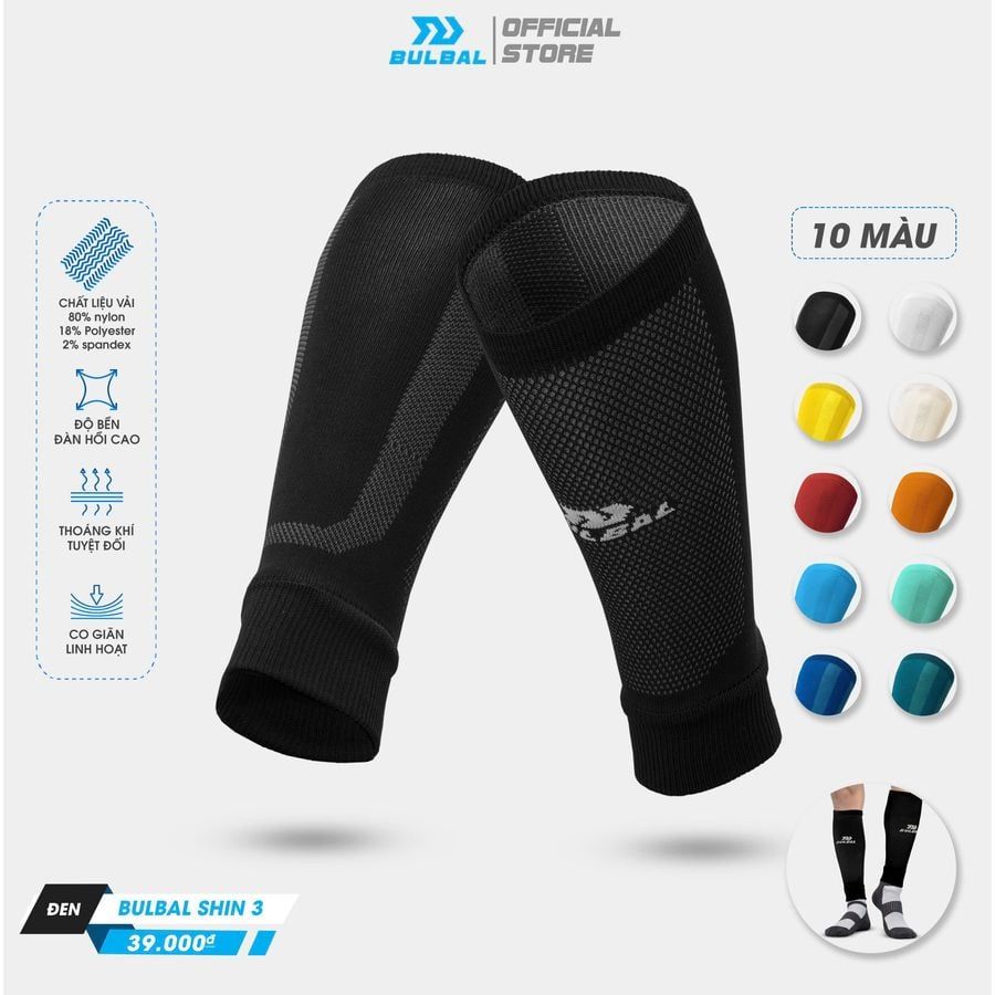 TẤT ỐNG BÓNG ĐÁ BULBAL SHIN 3 _  Đen