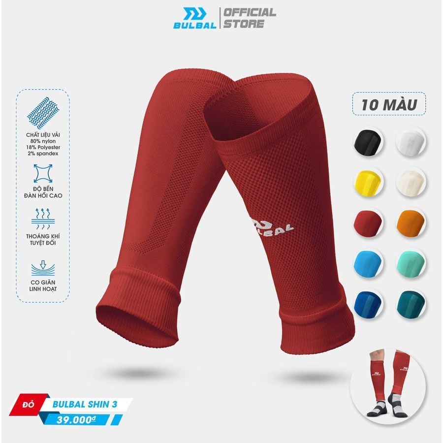 TẤT ỐNG BÓNG ĐÁ BULBAL SHIN 3 _ĐỎ