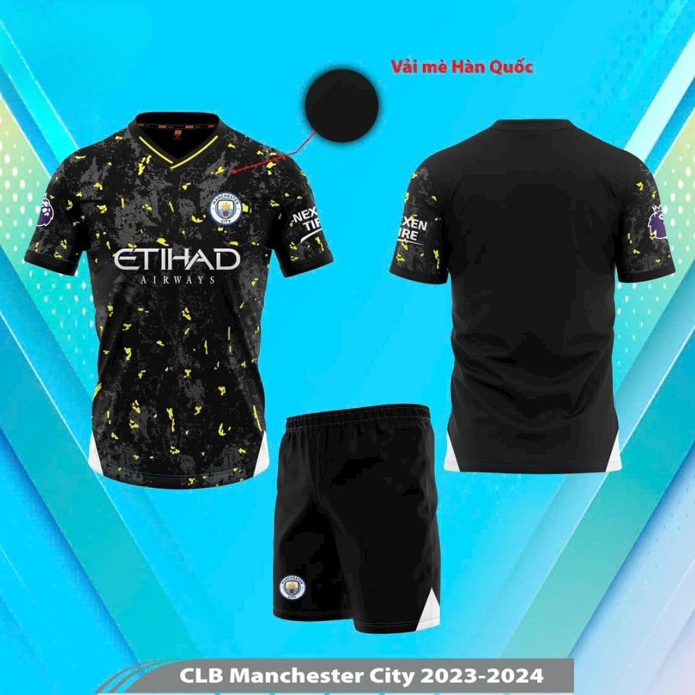 Quần áo Bóng Đá HD CLB Man City Đen 23/24 - Mẫu mới nhất