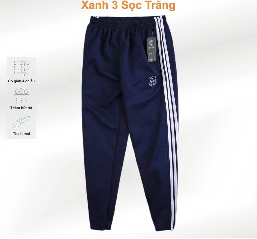 Quần thể dục ống suông Xanh 3 sọc