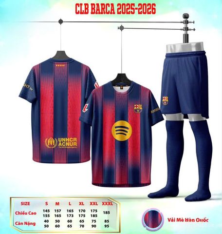 Quần Áo Bóng Đá CLB Barcelona - Vải Mè Cao Cấp