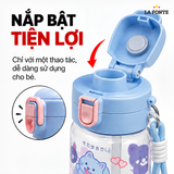  Bình Nước Trẻ Em La Fonte 550 ml Màu Xanh – Nắp Bật Tiện Lợi 