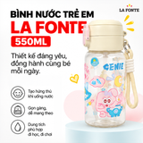  Bình Nước Trẻ Em La Fonte 550 ml Màu Trắng – Nắp Bật Tiện Lợi 