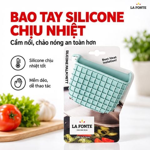  Bao Tay Silicone Chịu Nhiệt La Fonte Màu Xanh – Cách Nhiệt An Toàn 
