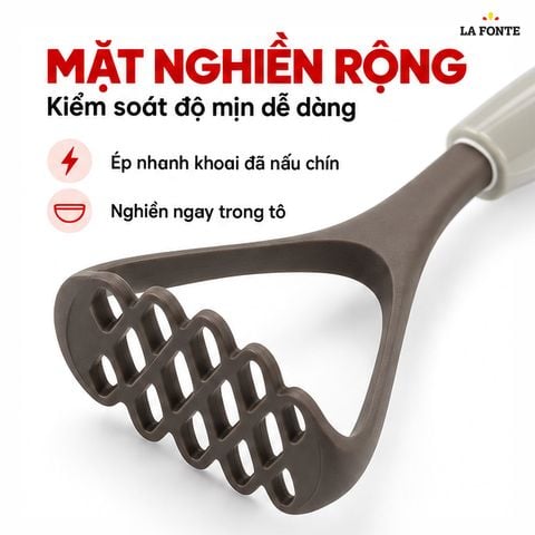  Dụng Cụ Nghiền Khoai Tây Inox La Fonte – Cầm Êm Dễ Nghiền 