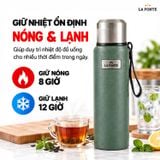 Bình Giữ Nhiệt SUS304 La Fonte 1000 ml Màu Xanh Lá – Quai Xách Tiện Mang Theo 