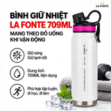  Bình Giữ Nhiệt Thể Thao La Fonte 709 ml Màu Trắng – Quai Xách Tiện Mang Theo 