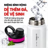  Bình Giữ Nhiệt Thể Thao La Fonte 709 ml Màu Trắng – Quai Xách Tiện Mang Theo 