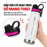  Bình Giữ Nhiệt Thể Thao La Fonte 709 ml Màu Trắng – Quai Xách Tiện Mang Theo 