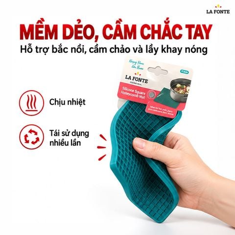  Miếng Bắc Nồi Chống Nhiệt Hình Vuông Silicone La Fonte – Chịu Nhiệt Tốt 