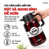  Bình Cà Phê 2.2 L 014748 Red Inox 316 La Fonte 2.2 L Đỏ – Bền Bỉ Chống Gỉ 