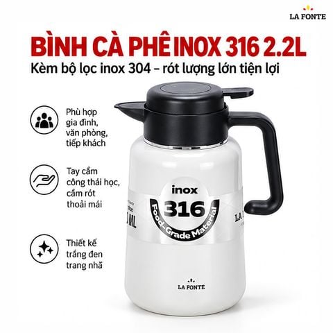  Bình Cà Phê La Fonte 2200 ml – Tiện Dùng Hằng Ngày 