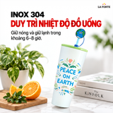  Ly Giữ Nhiệt Inox 304 Peace On Earth La Fonte 880 ml – Kèm Ống Hút Tiện Dụng 