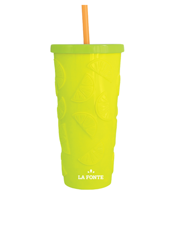  Ly 2 Lớp La Fonte Họa Tiết Lemon Kèm Ống hút-532ML-015653-GRE 