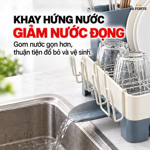  Kệ Úp Bát Dĩa La Fonte – Kèm Khay Thoát Nước 