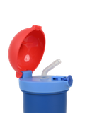  Bình nước nhựa 380ml hình mũi lợn kèm ống hút La Fonte-011082-BLU 