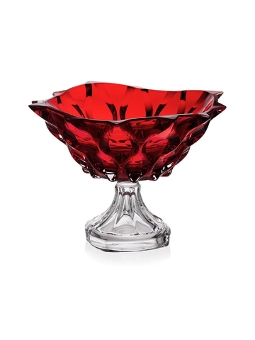  Khay pha lê có chân Samba đỏ Bohemia 305mm - 584713 