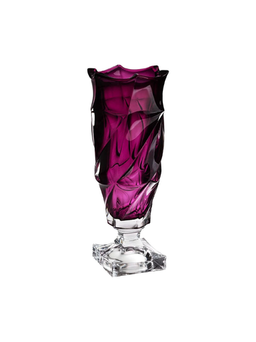  Bình hoa pha lê có chân Flamenco màu tím Bohemia 380mm 