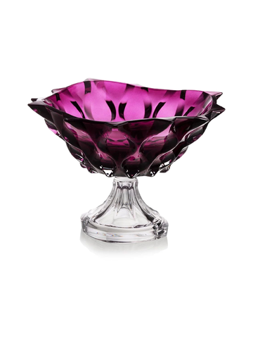  Khay pha lê có chân Samba tím Bohemia 305mm 