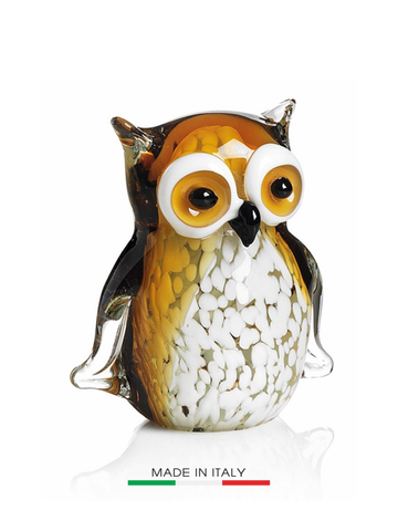  Đồ trang trí  hình cú mèo  bằng thủy tinh ,kích thước 13cm,  Code:80953,nhãn hiệu : OTTAVIANI- 