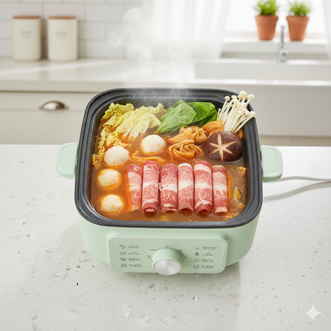 Hình ảnh NỒI LẨU HẤP ĐIỆN ĐA NĂNG 2 TẦNG KUCHENZIMMER-013604