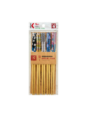  Đũa tre Nhật Bản vỉ 5 đôi Kokusai 23.5cm NDCK-04A 