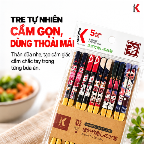  Đũa Tre Kokusai 22.5 cm – Tiện Dùng Trong Bữa Ăn 